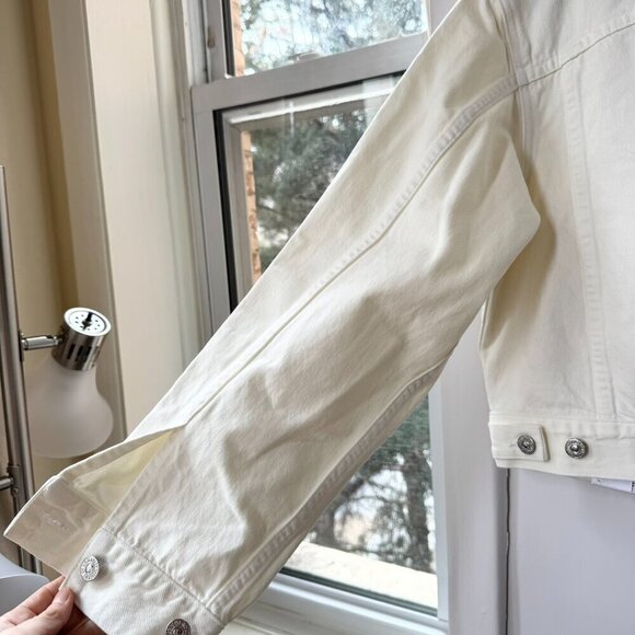 New Citizens of Humanity Renata Denim Jean Jacket Collarless White Pashmina - Picture 8 of 16